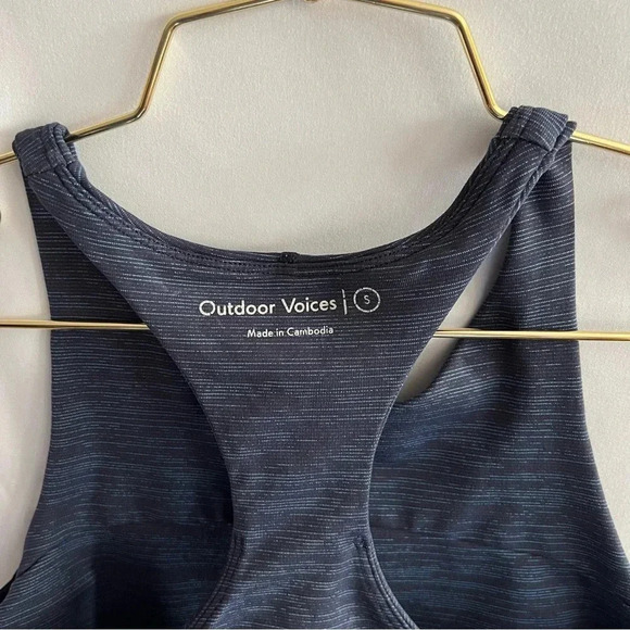 Outdoor Voices Tech Sweat Top Size Small Multi Navy Blue Long Line Sport Bra - Picture 5 of 7